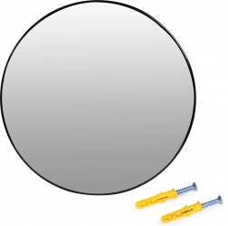 Fali tükör fekete alumínium kerettel
