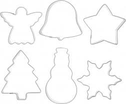 Rozsdamentes karácsonyi süteményszaggató készlet, 6 db