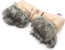 Kézmelegítő babakocsira 2 az 1-ben műszőrmével, latte, New Baby