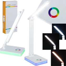 Összecsukható LED asztali lámpa érintésvezérléssel és RGB háttérvilágítással, USB