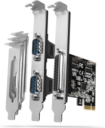PCIe vezérlő LPT párhuzamos porttal és 2× soros RS232-vel AXAGON