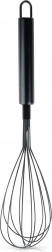 Rozsdamentes acél konyhai habverő, fekete, 29 cm