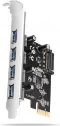 PCIe vezérlő AXAGON 4 USB 3.2 Gen 1 porttal, UASP-pal és SATA tápellátással