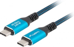Lanberg USB-C kábel USB4 1.5M 240W fekete-kék