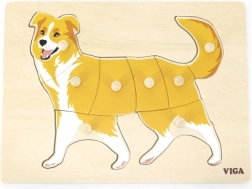 Fa Montessori fogógombos kirakó – kutya, VIGA