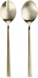 Arany rozsdamentes salátás tálalókanalak 25 cm, 2 db-os készlet
