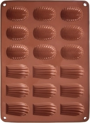 Szilikon sütőforma kekszekhez és pralinékhoz 34 × 25 × 1 cm, barna