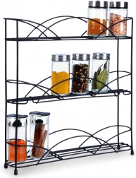 Fém, háromszintes fűszertartó állvány 33,5 × 6,5 × 33,5 cm