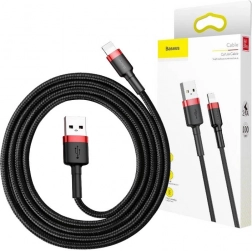 Baseus Cafule USB–Lightning kábel 3 m, 2 A (fekete–piros)