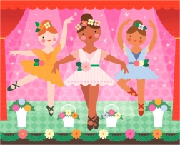 Kétoldalas balett-témájú puzzle 2 az 1-ben PETIT COLLAGE, 49 darab