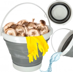 Összecsukható szilikon vödör 10 L szürke