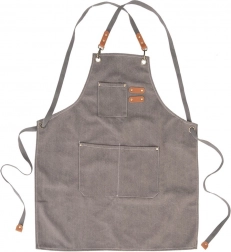 Keresztpántos, zsebes konyhai kötény