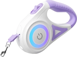 Rojeco automata kutyapóráz LED-del, 5 m – Lila
