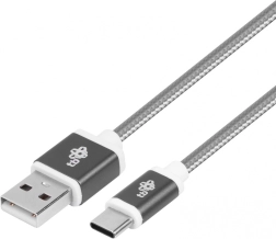 Fonott USB–USB‑C kábel 1,5 m, szürke