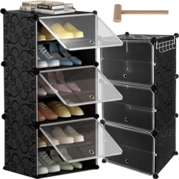 Moduláris cipősszekrény 6 szinttel, ajtókkal és fogassal