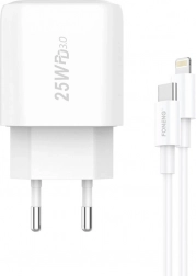 FONENG 25 W gyorstöltő USB‑C‑vel + USB‑C – Lightning kábel