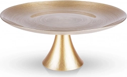 Arany színű üvegtortaállvány lábon, 28 cm