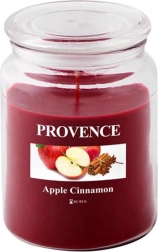 Illatgyertya üvegben alma és fahéj PROVENCE 95 óra