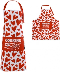 Kötény tubusban szívecske mintával