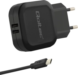 Hálózati töltő 17W, 5V, 3.4A, 2xUSB Micro USB kábellel