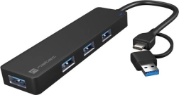 USB hub NATEC Mayfly 4× USB 3.0 USB‑C/USB‑A adapterrel, fekete