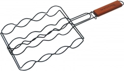 Zárható grillsütő kosár kolbászhoz, tapadásmentes, 50 × 19 cm