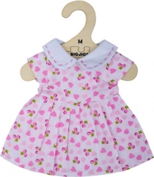 Bigjigs Toys rózsaszín ruha szívecskékkel 34 cm-es babáknak
