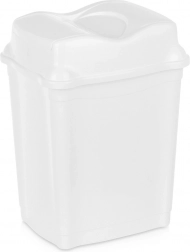 Műanyag billenő fedelű szemetes, 16 l, fehér