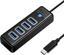 Orico USB‑C hub 4× USB 3.0-hoz, 5 Gbps, 0,15 m, fekete