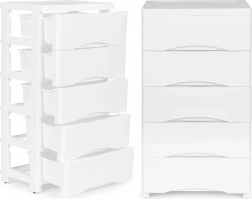 Görgős, 5 fiókos ModernHome szekrény fehér