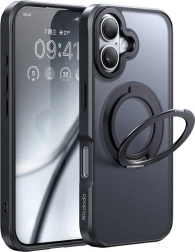 McDodo MagSafe tok állvánnyal iPhone 16-hoz, fekete