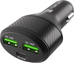 NATEC Coney autós töltő 2× USB és 1× USB‑C, gyorstöltés 84 W
