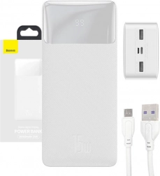 Baseus Bipow 30000 mAh, 15 W, fehér powerbank