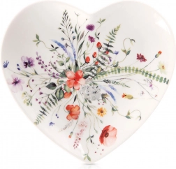 Maki szív alakú porcelán desszerttányér 17,5 × 17 cm