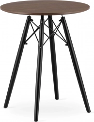 Modern skandináv dohányzóasztal kerek barna lappal