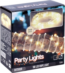 Fénykígyó 100 LED 7,5 m – meleg fehér, IP44, 8 mód, időzítő