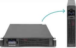 Online UPS 19" rackhez LCD-vel, 1000 VA / 1000 W, 8x C13, USB, RS232, RJ45