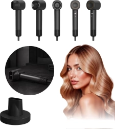 Multifunkciós hajszárító 5 az 1-ben ionizálással, fekete