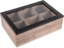LINE fa teásdoboz, 6 rekesszel, 24 × 16,5 × 7,5 cm
