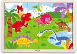 Fa dinoszauruszos puzzle, 24 darabos