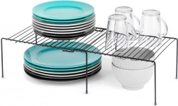 Teleszkópos fém konyhai polc 34,5–48 cm, fekete