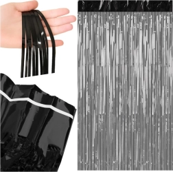 RUHHY fekete dekoratív rojtfüggöny 100 × 200 cm