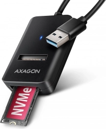 AXAGON ADM2-AM adapter M.2 NVMe/SATA USB 3.2 Gen 2 (10 Gb/s) csatlakozáshoz, USB‑A 10 cm kábellel