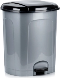 Műanyag pedálos szemetes 50 l, szürke