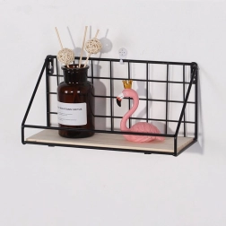 Fali polc rúddal, LOFT stílus 29,5 cm - fekete