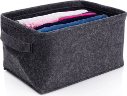 Összecsukható filc tároló kosár 36 × 27 × 20 cm, fekete
