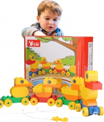 húzogatós kacsacsalád építőkészlet (28 darab)