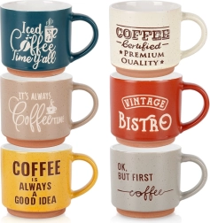 6 darabos kerámia bögrekészlet 230 ml