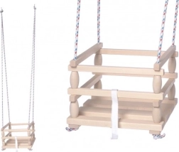 Gyerek fa hintaszék biztonsági korláttal