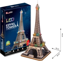 CUBICFUN világító 3D puzzle Eiffel-torony LED világítással, 84 darab